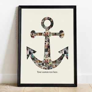 Sailor Gift, Anchor Photo Collage, Captain Gifts, Boating Gifts, Seaman Gift, Boat Owner Gift, Sailing Poster, Sailboat Art, Husband Dad