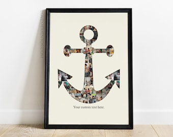 Sailor Gift, Anchor Photo Collage, Captain Gifts, Boating Gifts, Seaman Gift, Boat Owner Gift, Sailing Poster, Sailboat Art, Husband Dad