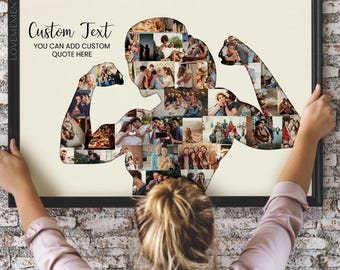 Fitness Gym Coach Geschenk, Bodybuilder Frau Bild Poster, Bodystocking Coach Fotogeschenk, Turnerin Freundin, Fitness Mama Geschenk Collage