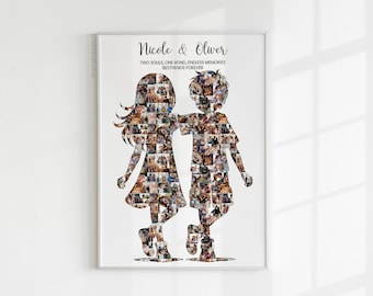 Collage de fotos de mejores amigos, plantilla imprimible para niños, amigos de guardería, mejores amigos de niño y niña, mejores amigos de niños