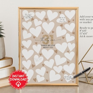 Decoraciones de cumpleaños número 31, 31 cosas que amamos de ti, regalo de cumpleaños número 31 para él y ella, regalo de 31 años, tarjeta de cumpleaños número 31, 31 razones