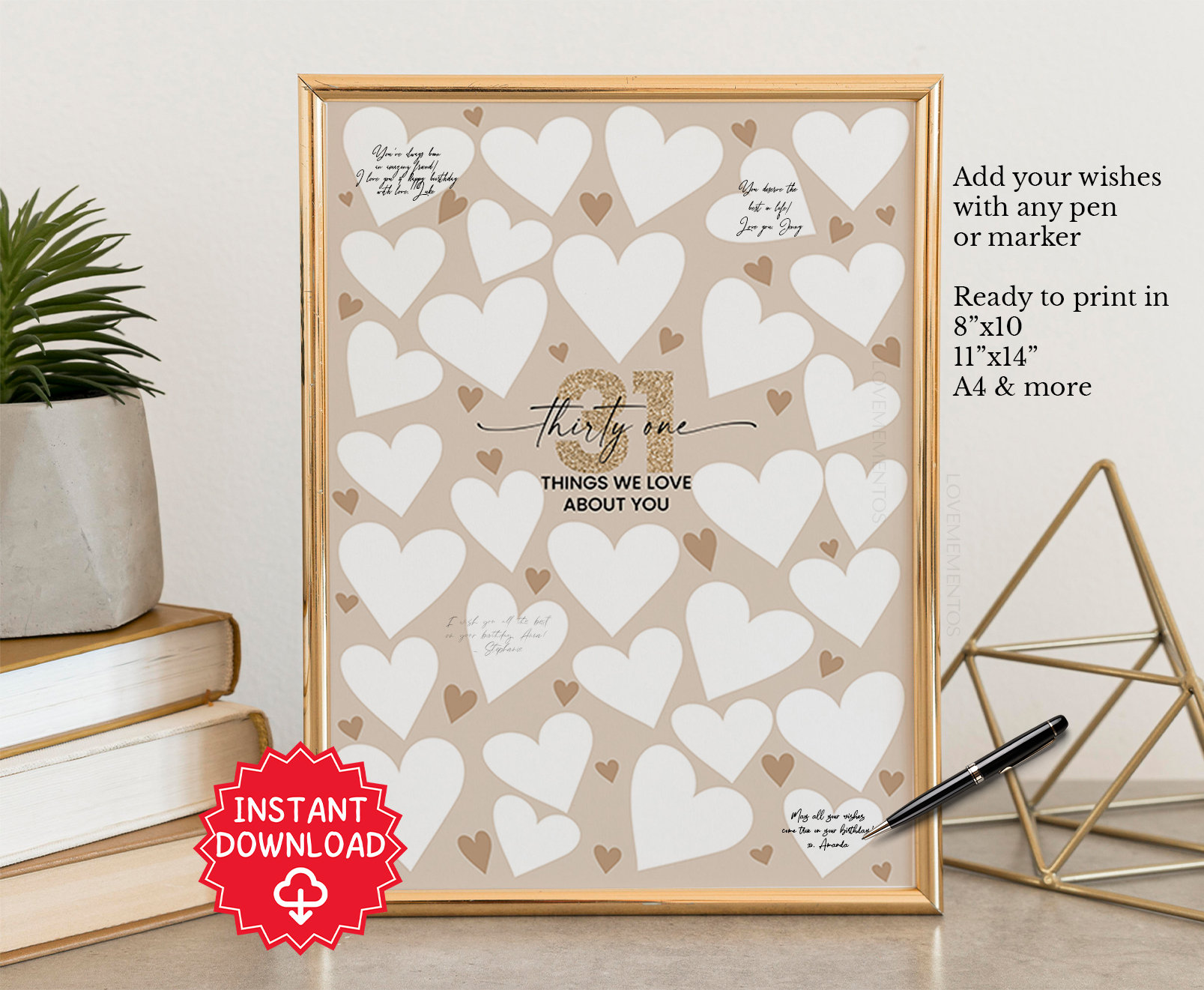 31st Birthday Decorations, 31 Things We Love About You, 31st Birthday ...