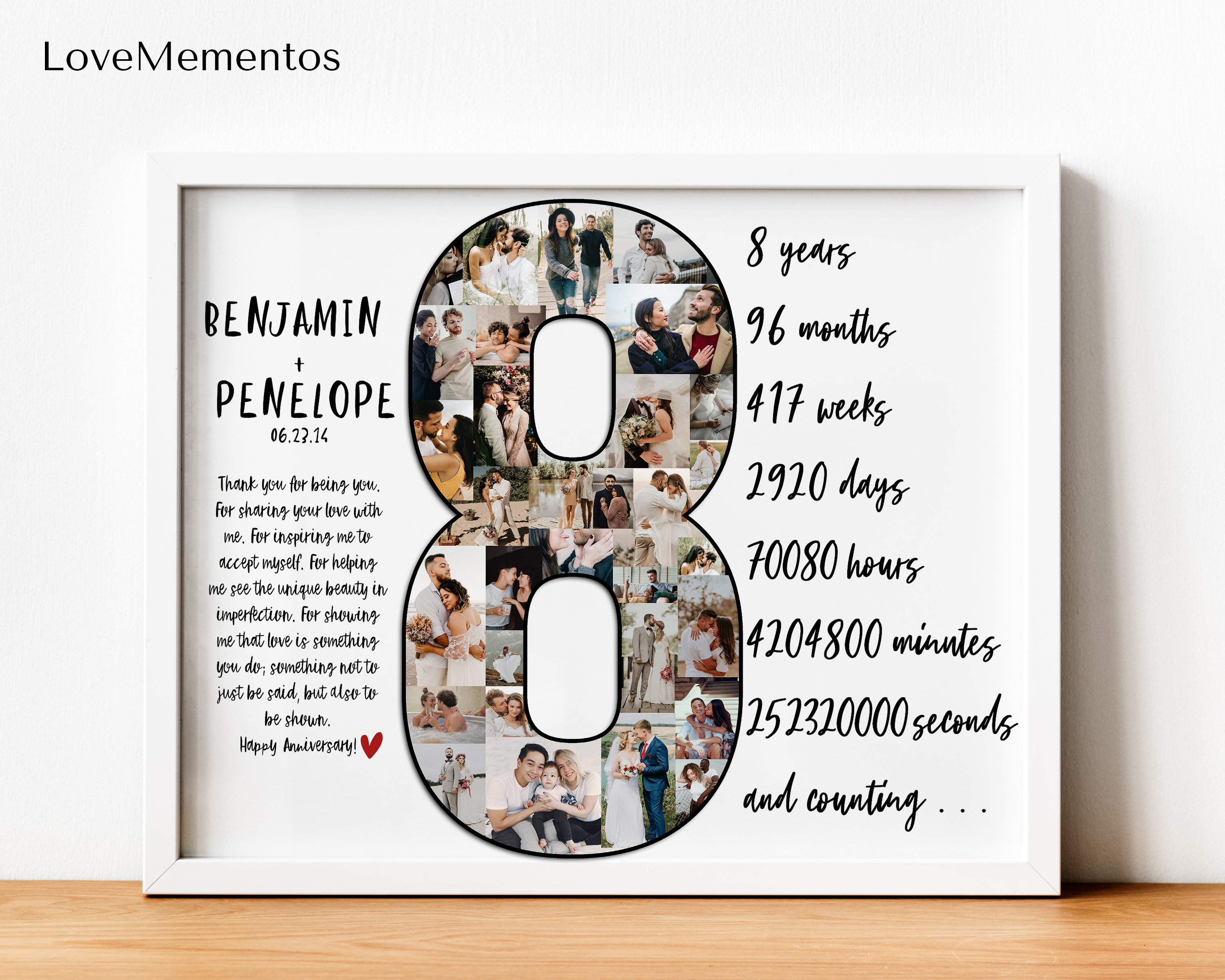 Bronze Wedding Anniversary Gift for Husband Eight Years Down Etsy