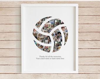 Volleyball Gift, Personalized Volleyball Photo Collage, Volleyball gifts for teenage girls, volleyball gift idea for team senior coach men