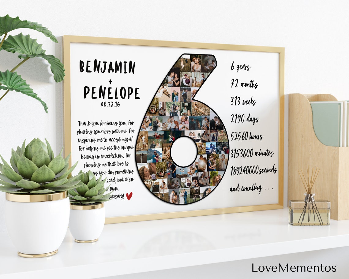 6 Years Anniversary Gift for Wife 6th Wedding Anniversary | Etsy