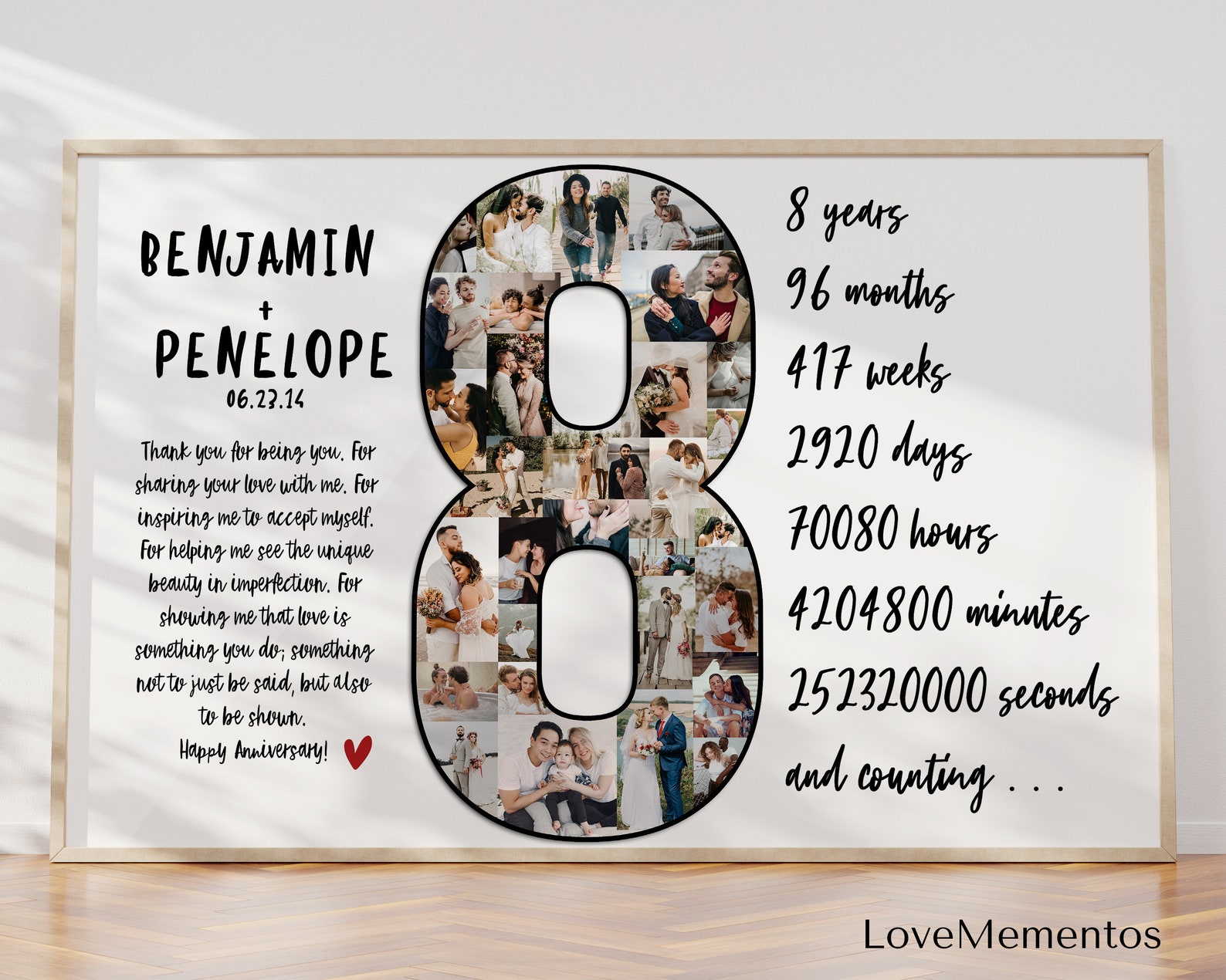 Bronze Wedding Anniversary Gift for Husband Eight Years Down Etsy