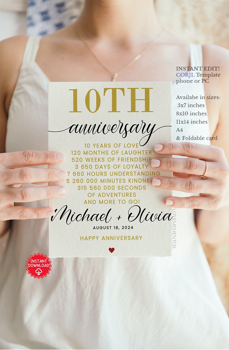 10th anniversary gift for couples