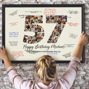 57. Geburtstag Dekoration Gästebuch Schild, 57. Geburtstag Geschenk Männer Frauen, 57. Geburtstag Party Einladung Poster, 57. Geburtstag Karte Für Ihn Sie