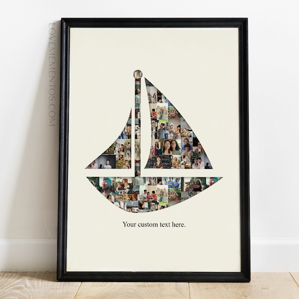 Sailing Sailor Photo Gift, Boat Lover Gift, Father and Son Sailing Gift, Nautical Birthday Gift Decor, Sailboat photo collage, boat collage