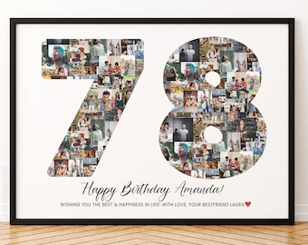 78th Birthday Gift Man Woman, 78th Birthday Party Decorations, 78th Birthday Gift Mom Dad, 78th Birthday Invitation Photo Poster Sign Ideas