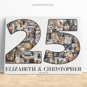 Personalized 25th Wedding Anniversary Gift for Couple 25th Anniversary  Gifts for Husband Wife 25th Wedding Anniversary Picture Collage Gift 