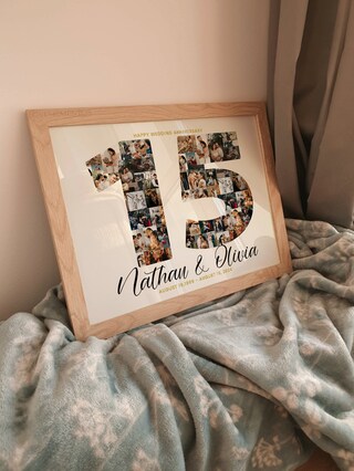 Orologio In Legno E Acciaio Per 15° Anniversario Di Matrimonio, Regalo Per Marito Con Incisione Significativa