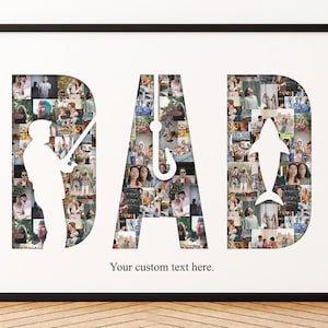Regalo per papà pescatore, regalo per papà amante della pesca, regalo per la festa del papà, regalo da bambini, figlia, figlio, collage di foto di papà pescatori