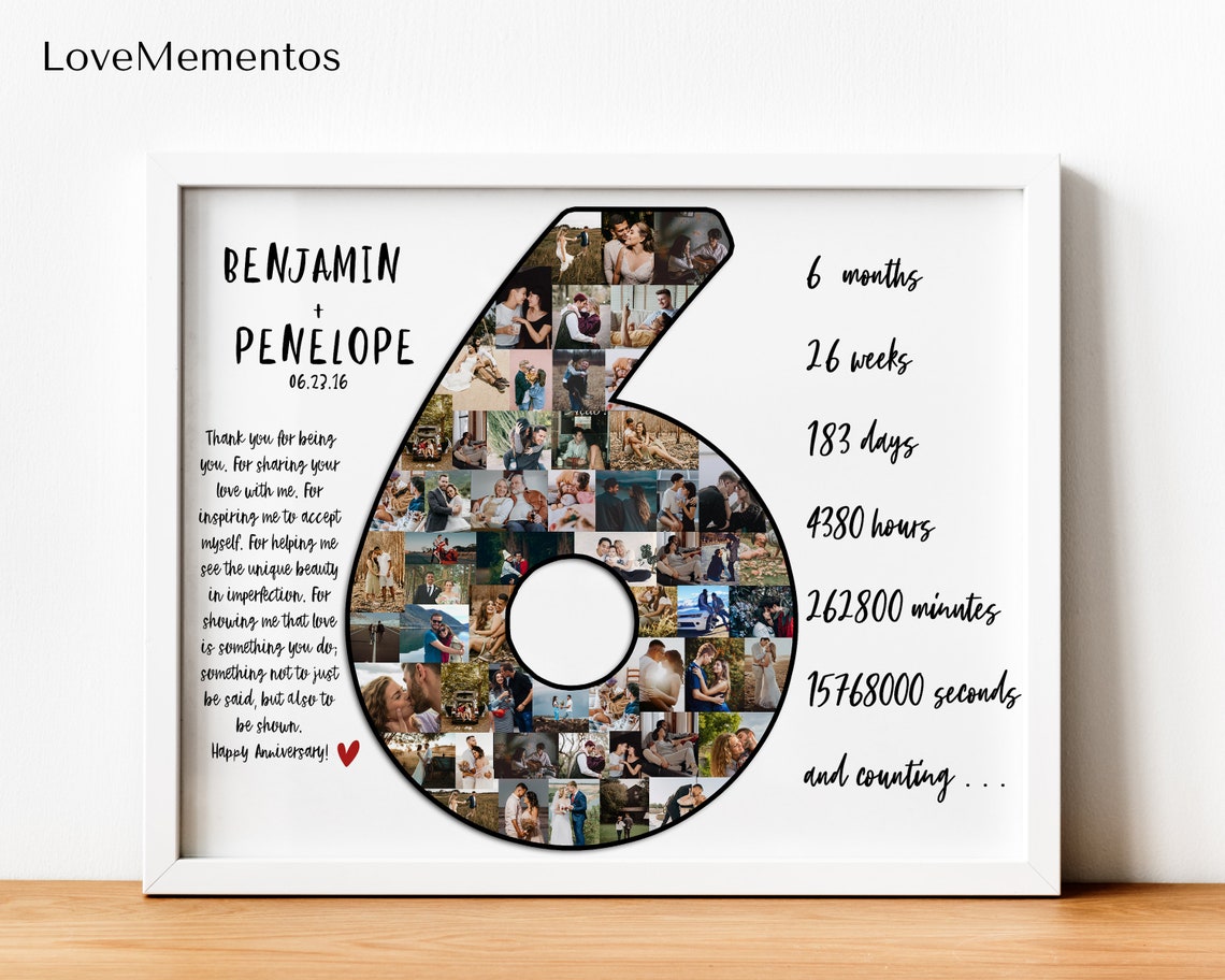 Custom 6 Months Dating Anniversary Gift for Girlfriend 6th  Etsy