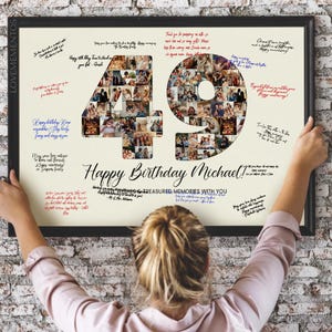 49th Birthday Decoration Guest Book Sign, 49th Birthday Gift Men Women, 49th Birthday Party Invitation Poster, 49th Birthday Card Him Her