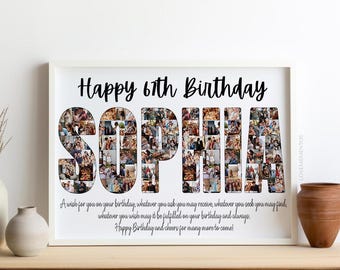 Personalized 67th Birthday Gift Men Women, 67th Birthday Name Collage, 67th Birthday Party Decors Invitation, 67th Birthday Gift for Him Her