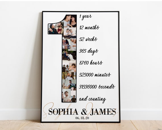 Custom First Anniversary Collage Gift 1 Year Anniversary Gift Etsy Custom First Anniversary Collage Gift 1 Year Anniversary Gift Etsy