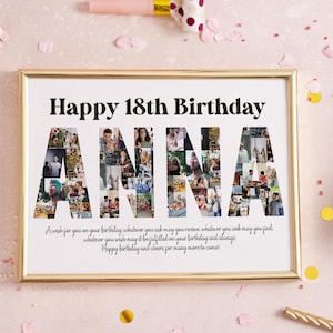 18th Birthday Decorations, 18th Birthday Photo Collage, 18th Birthday Party Poster Welcome Banner, 18 Birthday Invitation Cake Topper Shirt