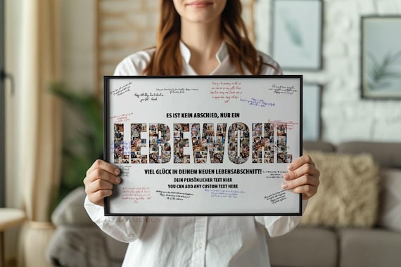 Abschied Foto Collage, Abschiedsgeschenk Kollege & Chef, Ruhestand Geschenk, Goodbye Boss, Kollege geht weg, Lebewohl Geschenk