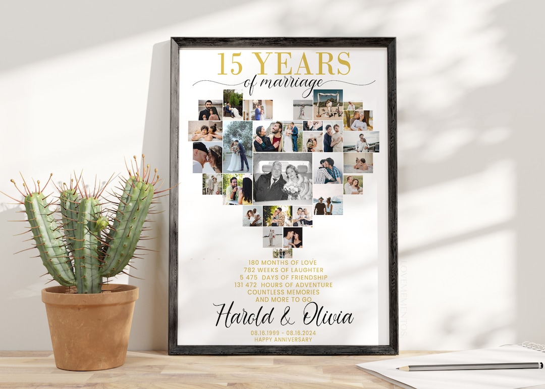 15th Wedding Anniversary Gifts 15 Years Anniversary Gift for Etsy