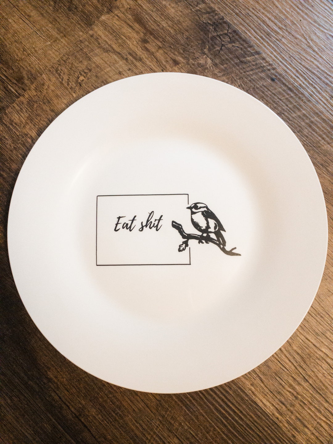 Funny Custom Plate Eat Shit Plate Funny Gift Swear Words Swearing Etsy