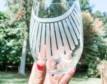 Etched Wine Glass: Ruth Bader Ginsburg, custom wine glass, feminist, dissent glass, minimalist, RBG  etched wine glass