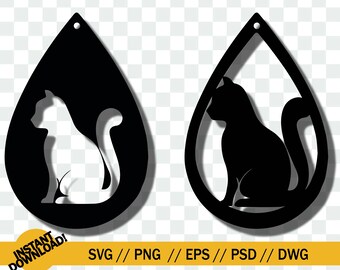 Download Cat Earring Svg Etsy PSD Mockup Templates