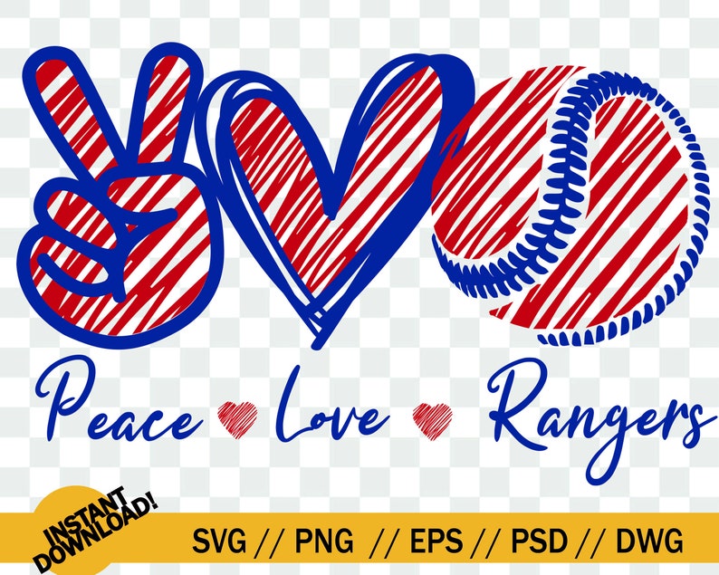 Download Peace Love Rangers SVG Texas Rangers peace love SVG File | Etsy