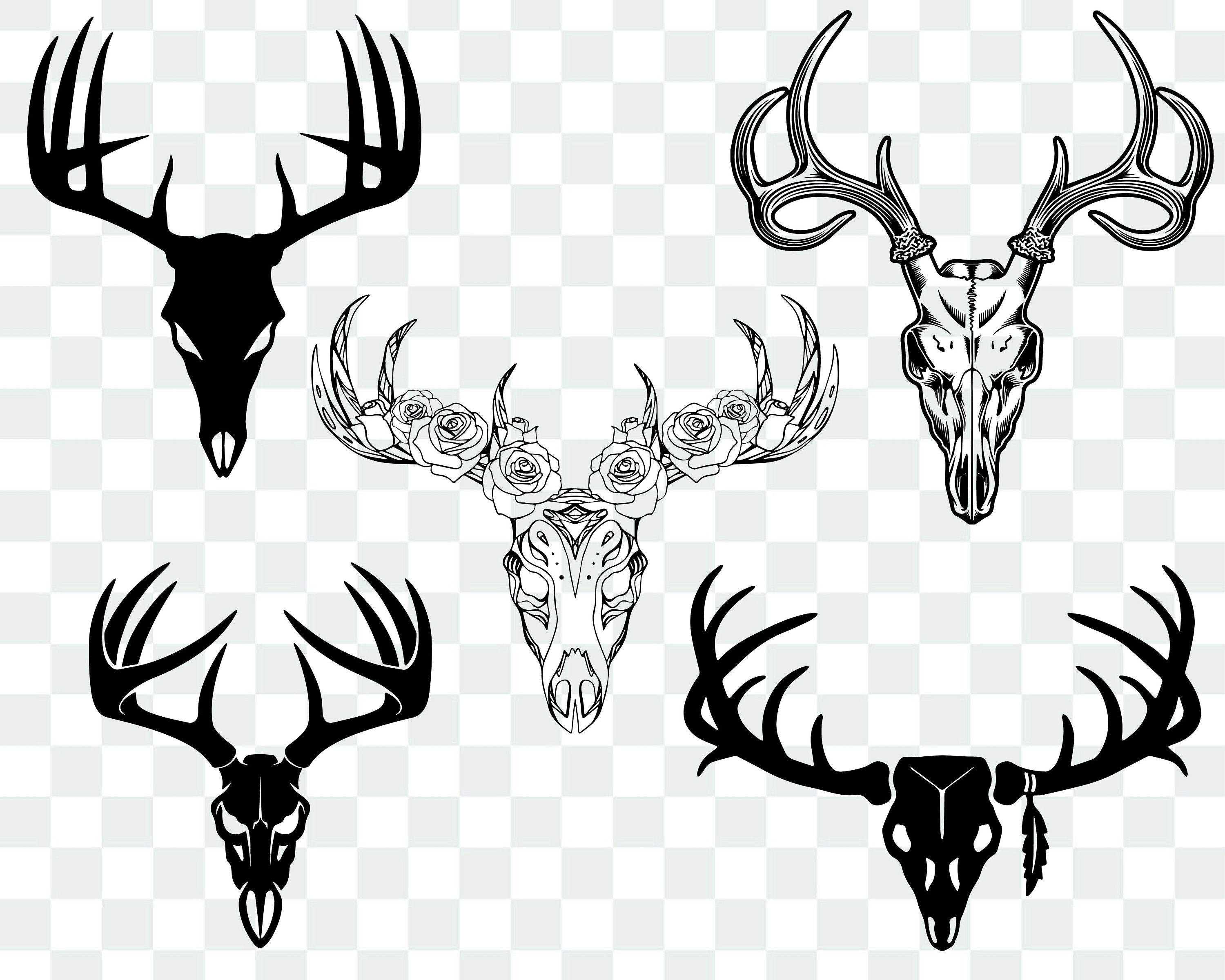 Deer Skull Svg Bundle Deer Skull Svg Deer Skull Logo Svg Etsy | The ...