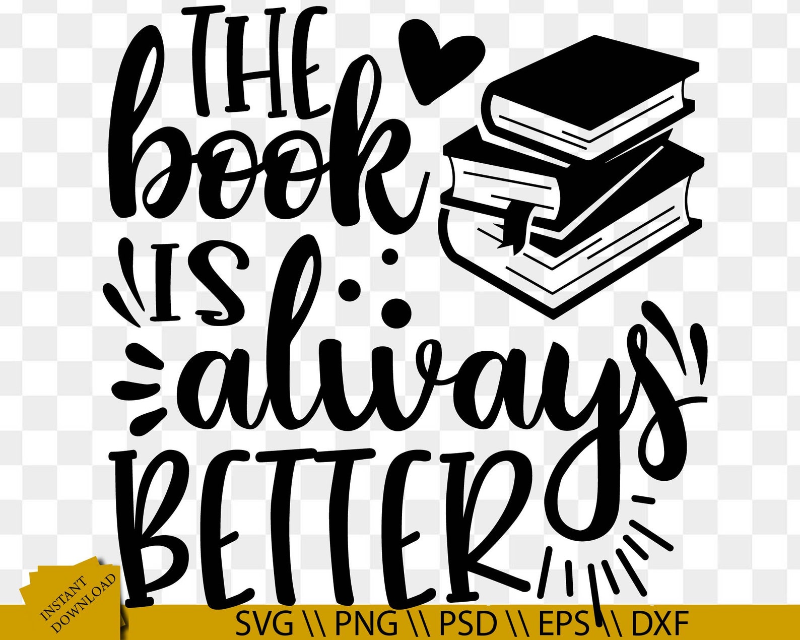 The book is always better svg Reading Quotes svg Reading Etsy