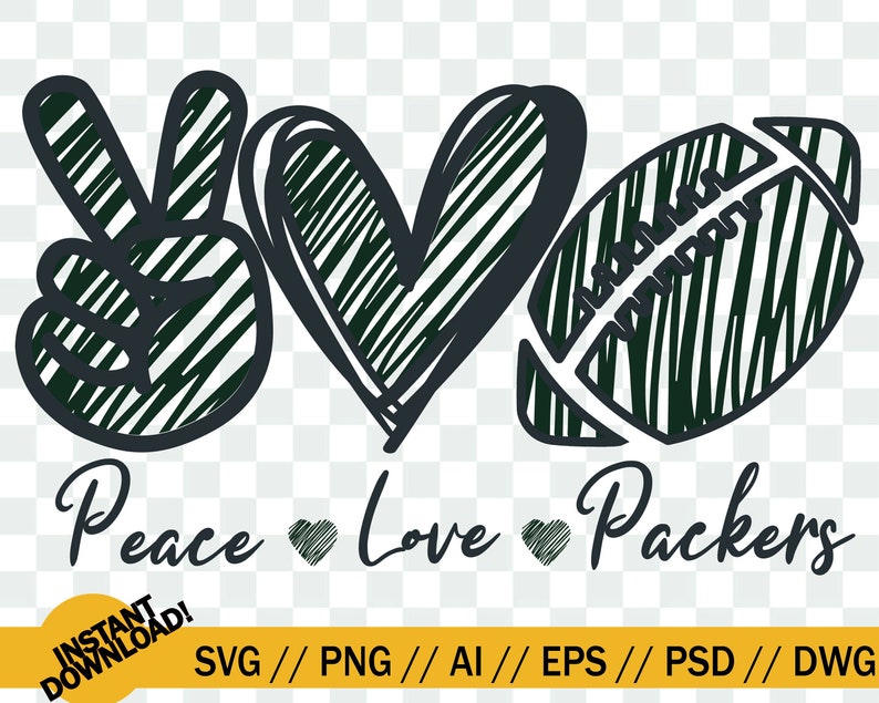 Download Peace Love Packers SVG Green Bay Packers peace love SVG | Etsy