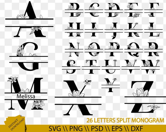 Free Free 317 Flower Split Monogram Svg Free SVG PNG EPS DXF File