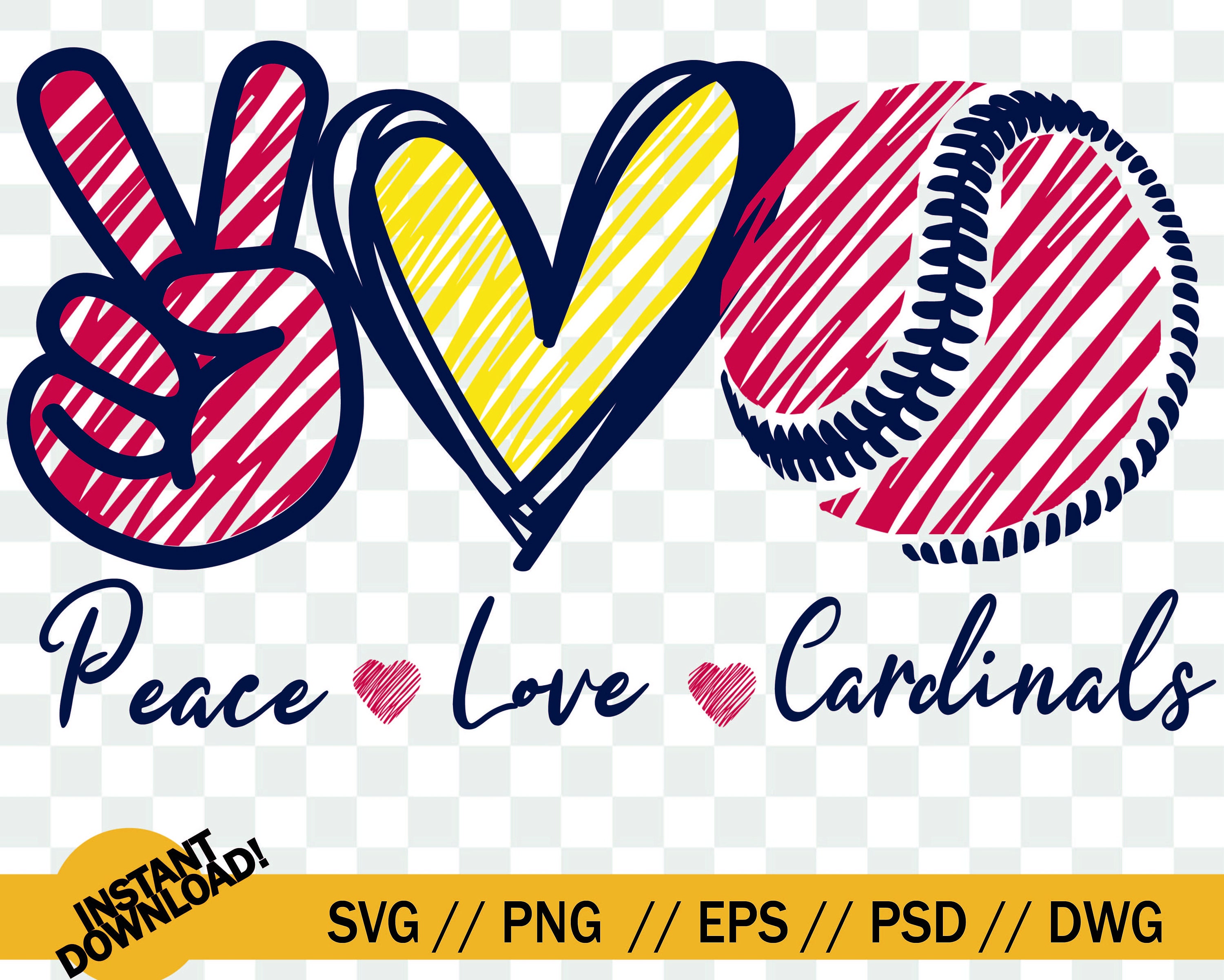 Download St Louis Cardinals Peace Love Svg File