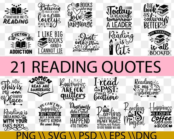 Download Reading Quotes Svg Bundle Reading Quotes Svg Book Lovers Etsy