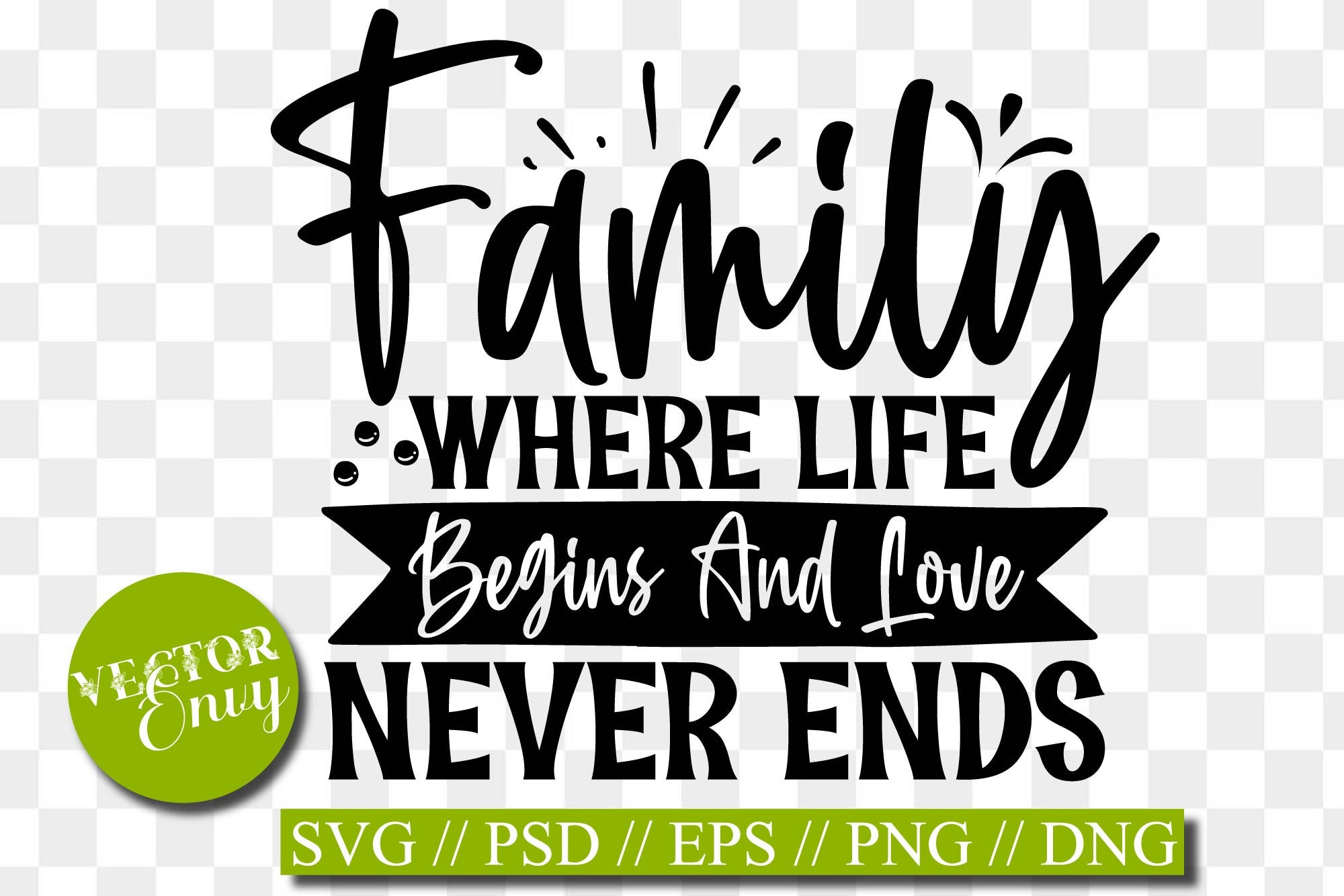 Familia donde la vida comienza y el amor nunca termina SVG / | Etsy