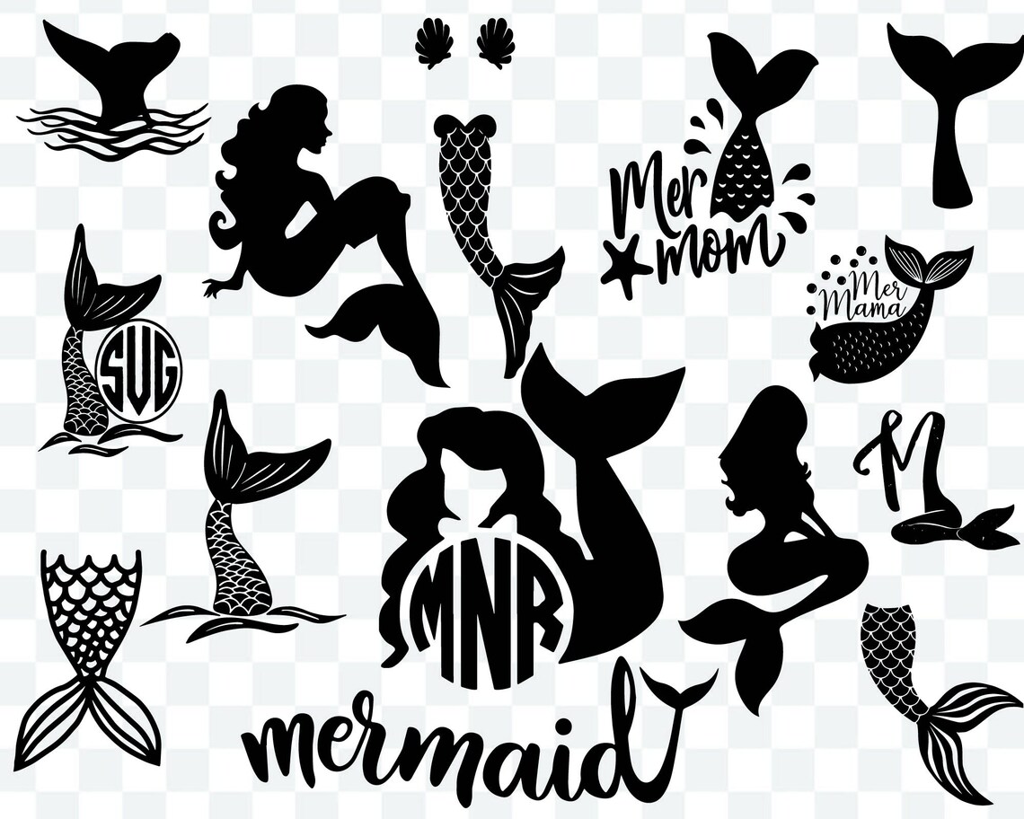 Download Mermaid SVG Bundle Mermaid Tail svg Mermaid Monogram svg ...