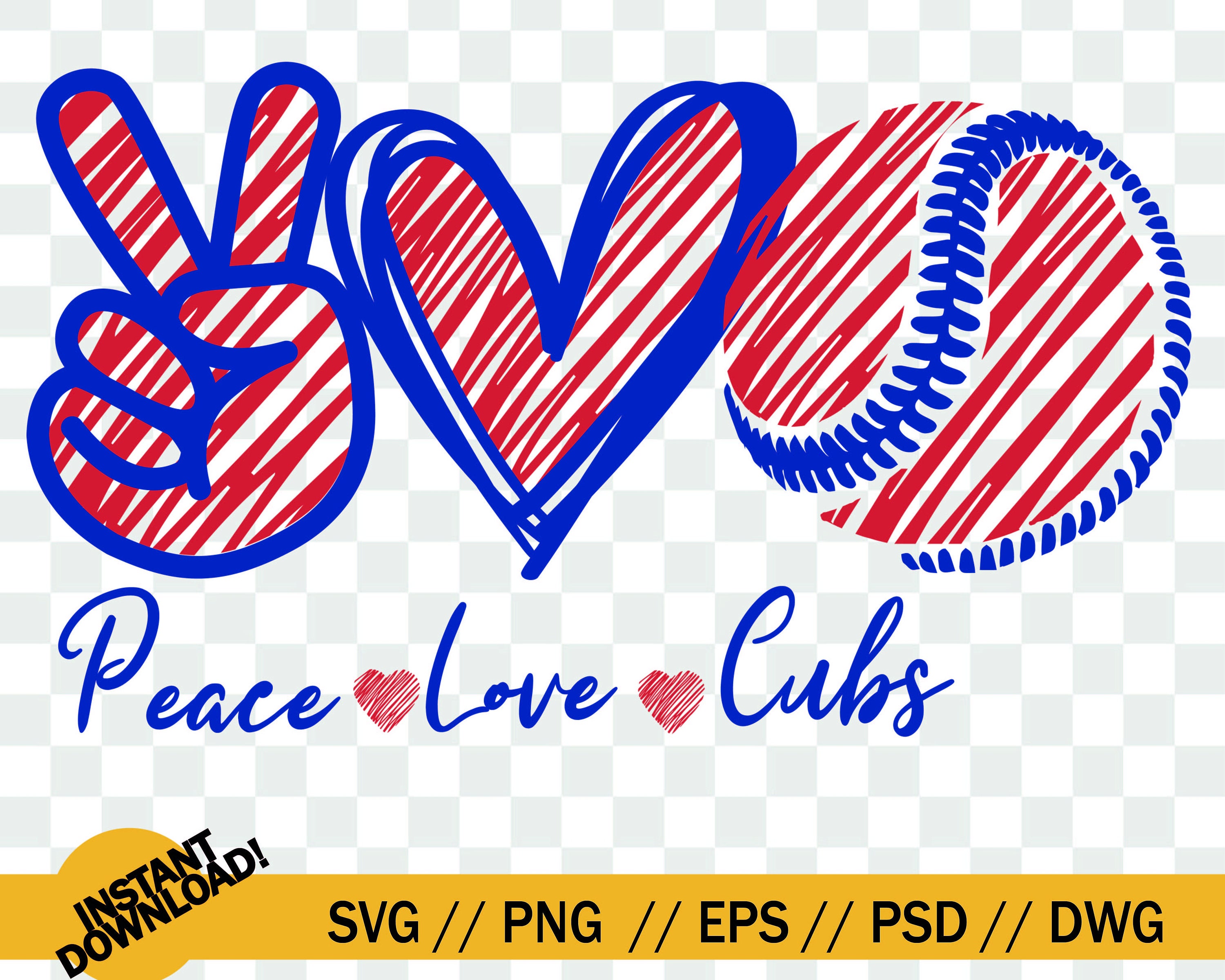 Download Chicago Cubs Peace Love Svg File