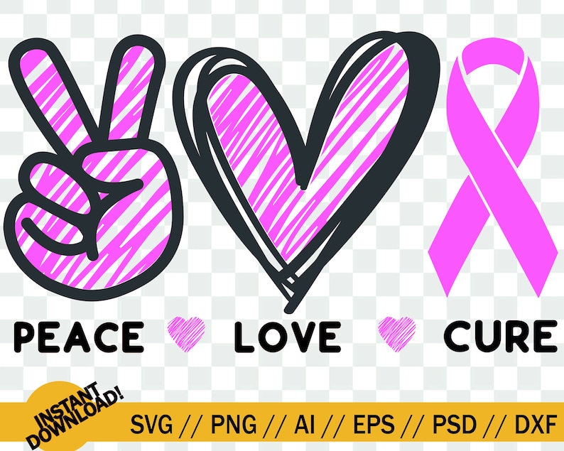 Download Peace love Cure Svg Peace Love SVG Hand Peace Sign SVG | Etsy