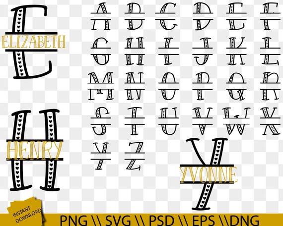 Download Love Split Letter Monogram Svg Bold Split Monogram Svg Etsy