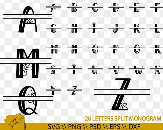 Download Kids Split Letter Monogram Svg Kids Art Split Monogram Svg Etsy