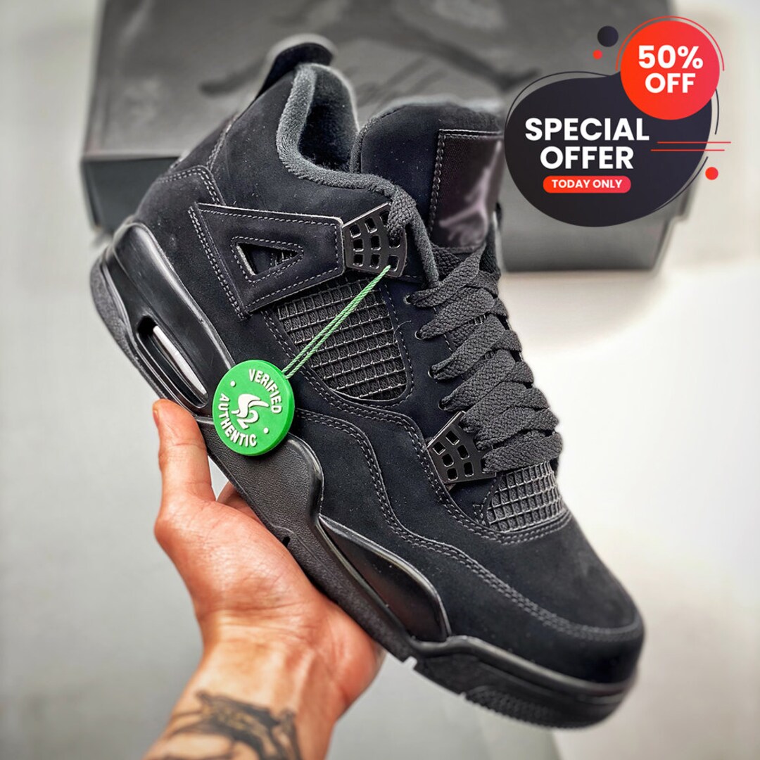 AJ4 Black Cat Shoes Gift for Men and Women on New Year and Valentine Etsy