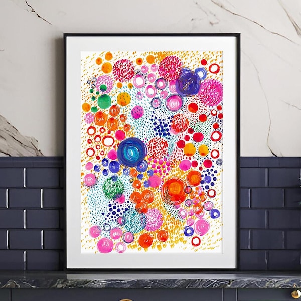 Lámina de arte abstracto, póster de arte mural brillante, obra de arte para la decoración de la pared de la sala de estar, lámina imprimible para la pared de la residencia universitaria de chicas, descarga de arte para la decoración del pasillo