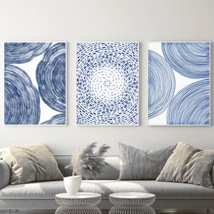 blue wall art digital prints, bedroom wall art blue above bed wall decor modern, living room wall art set of 3 minimalist wall art printable