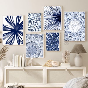 Blue Wall Art Digital Prints, Bedroom Wall Art Blue Above Bed Wall Decor Modern, Living Room ...