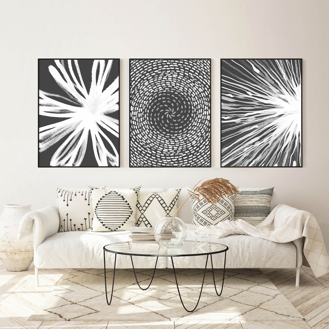 Black Abstract Wall Art Download, Living Room Art Prints, Black and White Wall Art, Above Bed ...