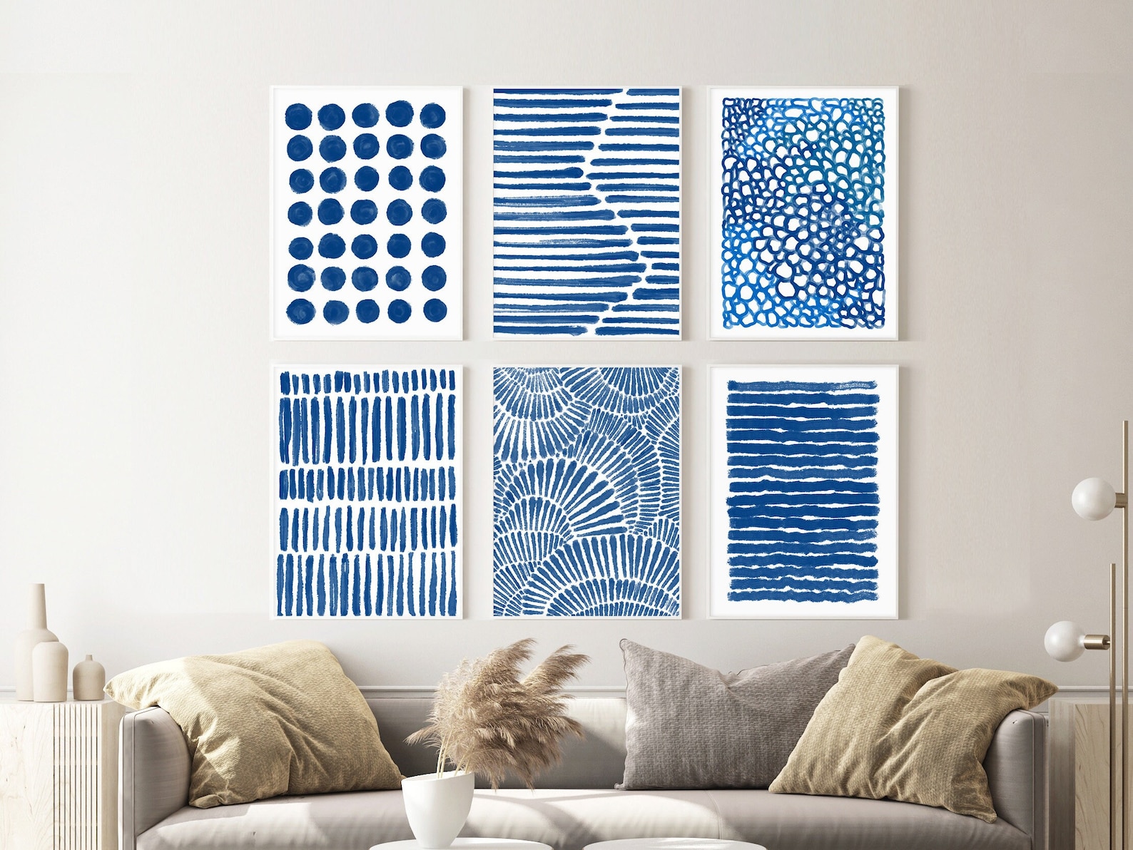 Blue Abstract Art Digital Prints Blue Watercolor Gallery Wall Etsy