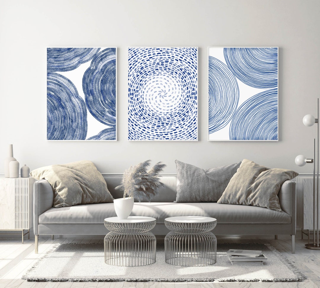 Blue Wall Art Digital Prints, Bedroom Wall Art Blue Above Bed Wall