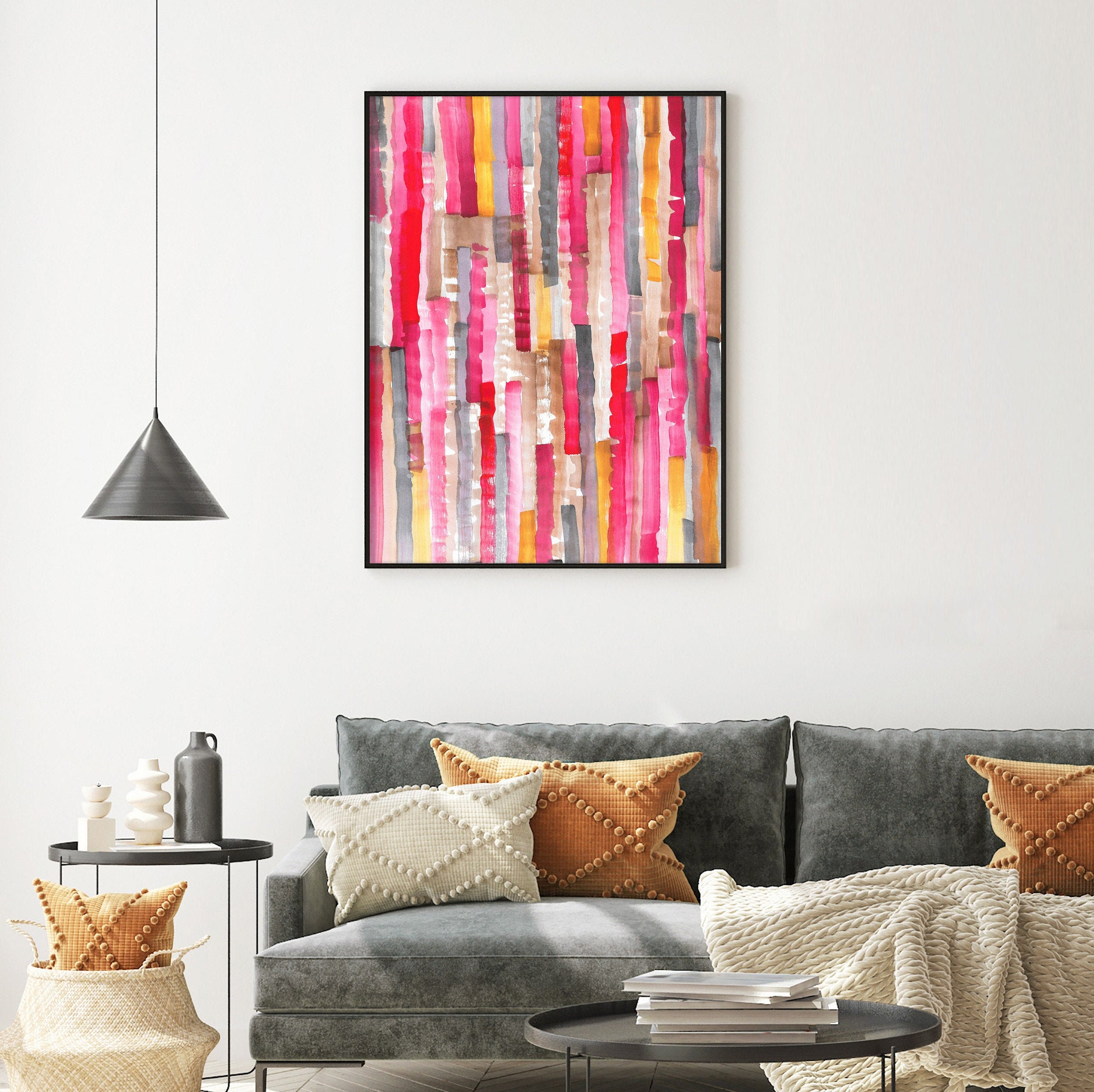 Living room wall decor art modern abstract wall art painting Etsy