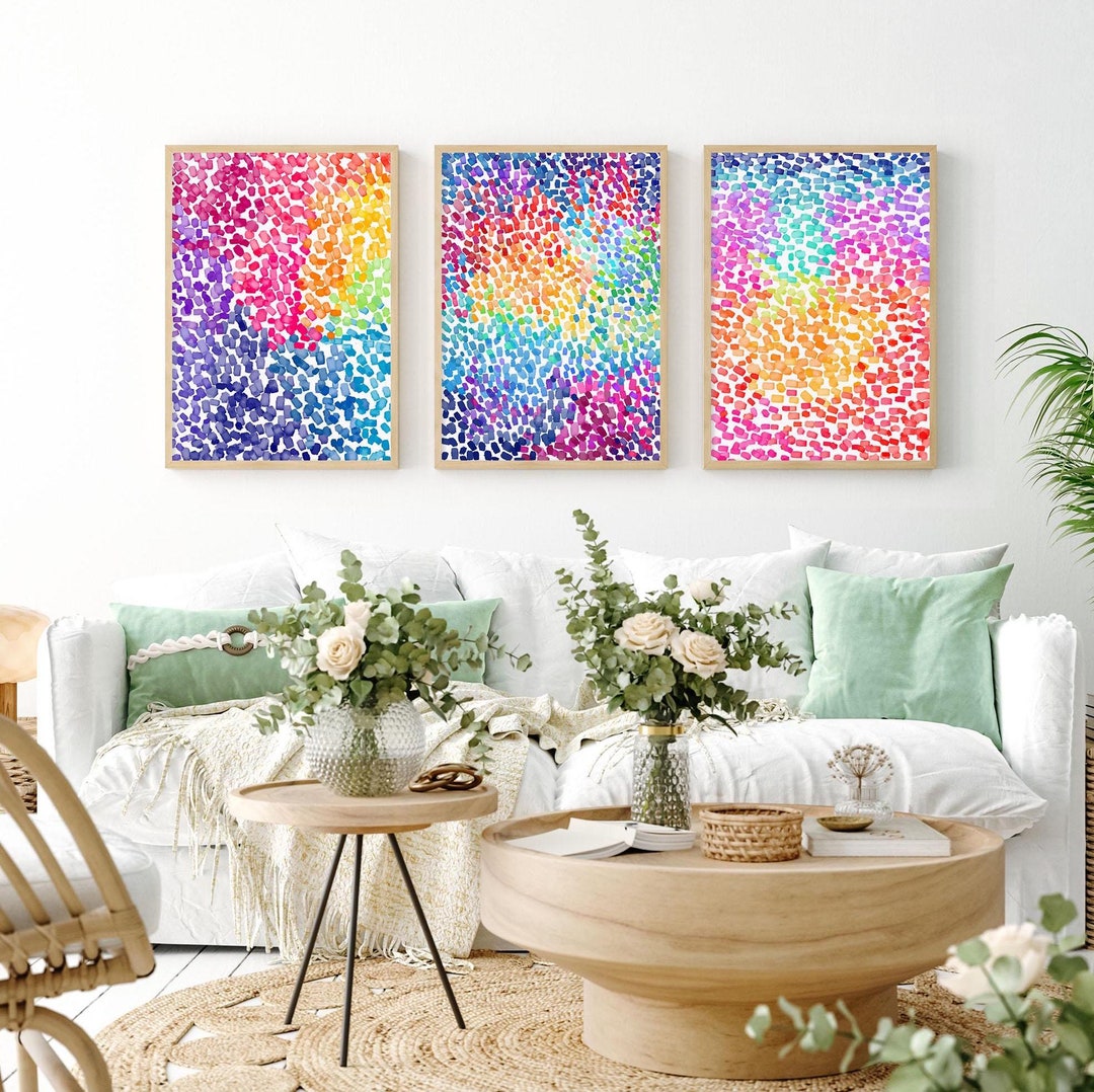 Living Room Wall Decor Bright Art Prints Above Couch Decor Printable ...