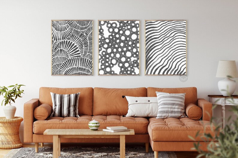 Black and White Wall Art Abstract Prints Living Room Wall - Etsy